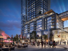 The Ottawa Sports and Entertainment Group says 1,200 residential units could be built in the next redevelopment phase of Lansdowne Park. An artist's rendering provides one possible scenario.