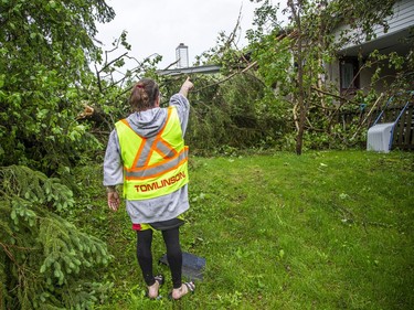 The Stittsville area and many other parts of the Ottawa region were hit by a powerful storm on Saturday, May 21, 2022. Karrie Phythian showed off the damage to one of her neighbours homes on Henry Goulburn Way