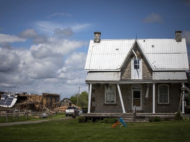 Allan Scott said minimal damage was done to the farm house during the storm in White Lake, Monday, May 23, 2022.