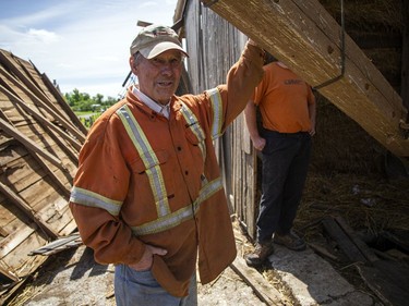 Allan Scott gave a tour of the farm to the photographer, showing the damage to the White Lake farm, Monday, May 23, 2022.