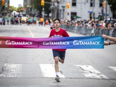 OTTAWA --  Mohamed Elhage was the first one to finish the Kids Marathon at Tamarack Ottawa Race Weekend, Saturday, May 28, 2022.
ASHLEY FRASER, POSTMEDIA