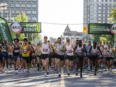 OTTAWA --  The elite racers start the marathon at Tamarack Ottawa Race Weekend, Sunday, May 29, 2022.