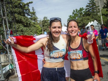 OTTAWA --  Kinsey Middleton, top female marathoner and top Canadian female along with Elissa Legault, second place female, at Tamarack Ottawa Race Weekend, Sunday, May 29, 2022.