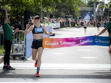 OTTAWA --  Karine Lefebvre, top female finisher of the half marathon at Tamarack Ottawa Race Weekend, Sunday, May 29, 2022.