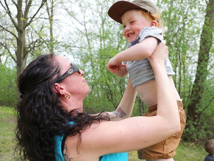  Sophie Barrette reunites with two-year-old Van Schouten, the toddler she saved.