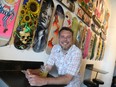 Daniel Martelock is the curator and organizer of an exhibit at Beyond The Pale Brewing Company of 228 skateboard decks decorated by local artists that will be auctioned off to raise money for the red cross in Ukraine. The auction runs May 20-29.