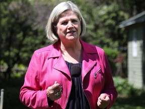 NDP Leader Andrea Horwath campaigned in Ottawa West-Nepean on Wednesday, touting her party's pharmacare plan.