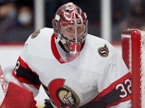 Filip Gustavsson will be the man between the pipes when the Belleville Senators take on the Rochester Americans in Game 1 of their playoff series