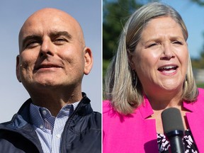 Ontario Liberal Leader Steven Del Duca and Ontario NDP Leader Andrea Horwath.