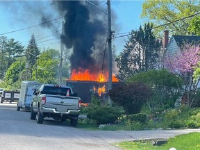 Ottawa Fire Services on scene of blaze at Compton Avenue near Flower Avenue.