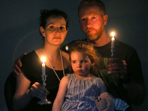 Joella Gencher, who is nine months pregnant, is on Day 10 without power with her husband, Mike McDougall, and daughter Isla McDougall, 3.