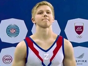 Russian artistic gymnast Ivan Kuliak displayed the letter "Z" on the front of his outfit. Russian forces have used the letter as an identifying symbol on their vehicles in Ukraine.