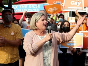 NDP Leader Andrea Horwath made a stop at The Beachconers Microcreamery in Britannia Monday evening.