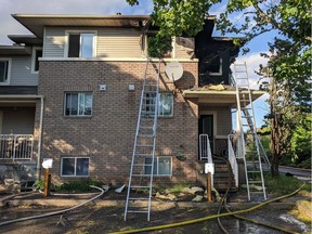 Ottawa firefighters were on MacNeil Court battling a blaze late Sunday afternoon.