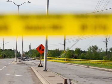 Aftermath of storm, May 22, 2022 
Hawthorne road was closed due to downed power lines on Sunday morning, May 22, 2022