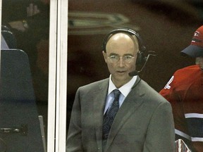 Files: Former TSN hockey analyst Pierre McGuire broadcasts from Bell Centre in Montreal in 2010. He has been fired from the Ottawa Senators organization.