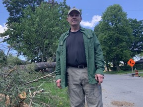 Sean Kelly, like other residents in the Fielding Drive area in Riverside Park South, has been without power for eight days.