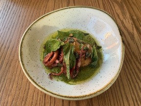 Fogo Island squid at Le Poisson Bleu.