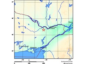 Approximate Location of earthquake: 11 km N of Almonte, felt lightly felt in Almonte and Arnprior.
Source: Government of Canada