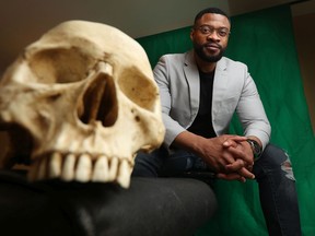 Actor Henry Austin Shikongo  poses for a photo in Ottawa and appears in a new film version of Hamlet in which he plays Hamlet. But the film was shot remotely, with all actors in isolation due to COVID, shooting themselves and their lines with their iPhones on a green screen.
