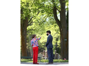 Royal Highness Princess Margriet of the Netherlands walks with Prime Minister Justin Trudeau Friday afternoon at the Beechwood Cemetery. Princess Margriet and Prime Minister Trudeau were unveiling a plaque of General Foulkes at Beechwood Cemetery. .