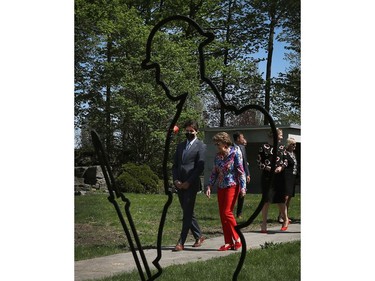 Royal Highness Princess Margriet of the Netherlands walks with Prime Minister Justin Trudeau Friday afternoon at the Beechwood Cemetery. Princess Margriet and Prime Minister Trudeau were unveiling a plaque of General Foulkes at Beechwood Cemetery.