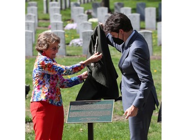 Royal Highness Princess Margriet of the Netherlands arrives at the Beechwood Cemetery to see Prime Minister Justin Trudeau Friday afternoon. Princess Margriet and Prime Minister Trudeau were unveiling a plaque of General Foulkes at Beechwood Cemetery.