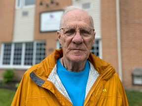 Fred Berthelotte, 81, and other residents at Chartwells Héritage retirement home on Wilson Street, says the building has been without power since the storm.