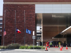 An exterior view of the University Hospital, where some of the victims of the mass shooting at Robb Elementary School in Uvalde, TX, are being treated, in San Antonio, Texas, U.S., May 25, 2022.