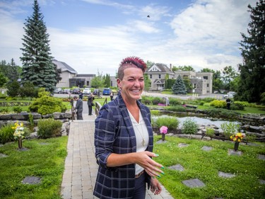 After the inside portion of the event, guests were given a butterfly to release in the gardens of the cemetery. Boileau had a big smile as her butterfly flew off her hand Sunday.