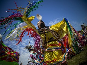 Indigenous Experiences Summer Solstice Competition Powwow took place at Madahòkì Farm. Competitors wore spectacular regalia as they danced and performed for the crowd of spectators Sunday in the heat.