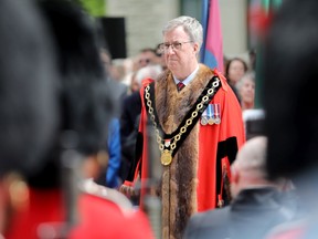 Ottawa Mayor Jim Watson granting the Governor General’s Foot Guards Freedom of the City in Ottawa Saturday