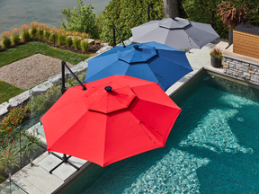 Umbrellas from Lowe's come in sunny shades.