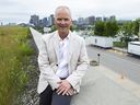 Bluesfest executive director Mark Monahan with the festival site behind him at LeBreton Flats. 