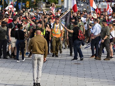 Canadian Forces veteran James Topp arrived at the National War Memorial early Thursday evening, completing a cross-country march to protest COVID-19 vaccine mandates. Thursday, Jun. 30, 2022.
