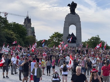 Canadian Forces veteran James Topp arrived at the National War Memorial early Thursday evening, completing a cross-country march to protest COVID-19 vaccine mandates. Thursday, Jun. 30, 2022.