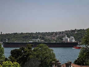 Among the ships passing through the Bosphorus Strait into the Black Sea are commercial ships registered in Russia. Russia is now blockading Ukrainian ports to prevent grain and other shipments of food.