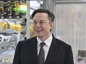 FILE - Tesla CEO Elon Musk attends the opening of the Tesla factory Berlin Brandenburg in Gruenheide, Germany, on March 22, 2022. A California judge has approved a request by Tesla CEO Elon Musk's adult daughter to change her name and gender on her birth certificate. A judge in the Santa Monica branch of the Los Angeles County Superior Court granted the change Wednesday, June 22, 2022, for Vivian Jenna Wilson.