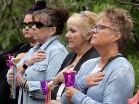 Seven years later and the pain is still evident as mourners hold a vigil for the three victims of Basil Bortuski's 2015 killing spree: Carol Culleton, Anastasia Kuzyk and Nathalie Warmerdam.