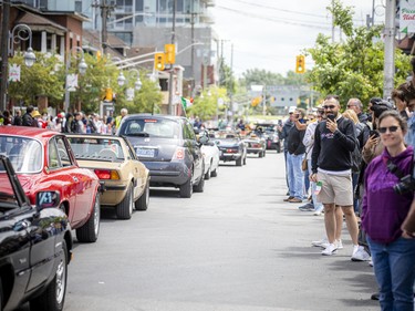 The Italian car parade was a huge hit with people lining Preston Street on Saturday.