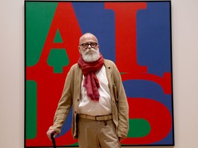 Artist AA Bronson poses for a photo at a new exhibition called General Idea, which is being held at the National Gallery of Canada.