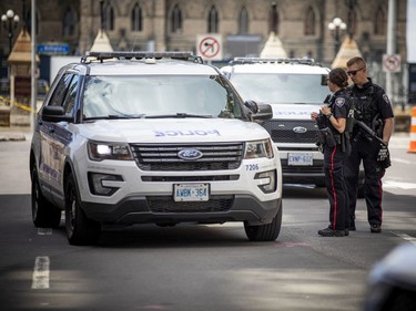 Police closed streets around Parliament Hill on Saturday.