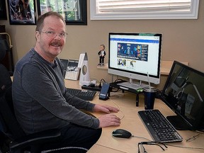 Former Vancouver Canuck Mark Kirton at his home in Oakville, Ont., where he still manages to manipulate a keyboard with one finger. Kirton has Amyotrophic Lateral Sclerosis (ALS), commonly known as Lou Gehrig's disease.