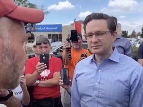 Conservative MP Pierre Poilievre joined James Topp on his march to the National War Memorial.