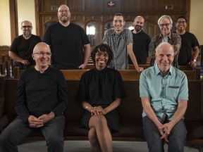 OTTAWA – June 20, 2022 – Roddy Ellias Free Spirit Ensemble, with Roddy Ellias, Kellylee Evans and Marc Copland in the front row. The group plays the 2022 Ottawa Jazz Festival. Handout photo from Roddy Ellias