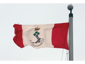The official flag for the Royal Military College of Canada in Kingston.