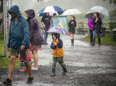 The Summer Solstice Indigenous Festival at Madahòkì Farm had to move Tuesday's kickoff event inside because of a heavy downpour.