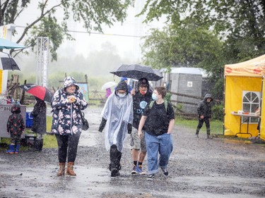 The Summer Solstice Indigenous Festival at Madahòkì Farm had to move Tuesday's kickoff event inside because of a heavy downpour.