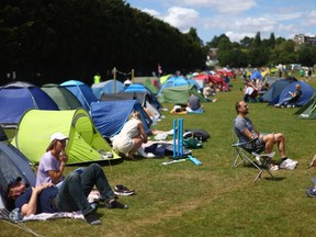 Fans camp in the queue ahead of Wimbledon.