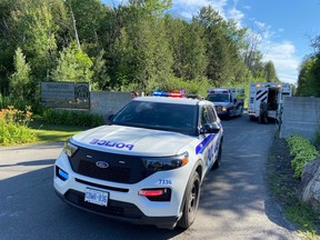 Police cordoned off the Ottawa Muslim Cemetery on Manotick Station Road after a shooting in the area on Friday afternoon.